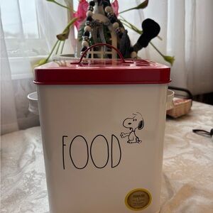Rae Dunn small Red and White snoopy Food Storage Container